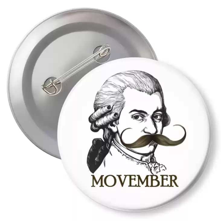 przypinka z agrafką Movember Mozart