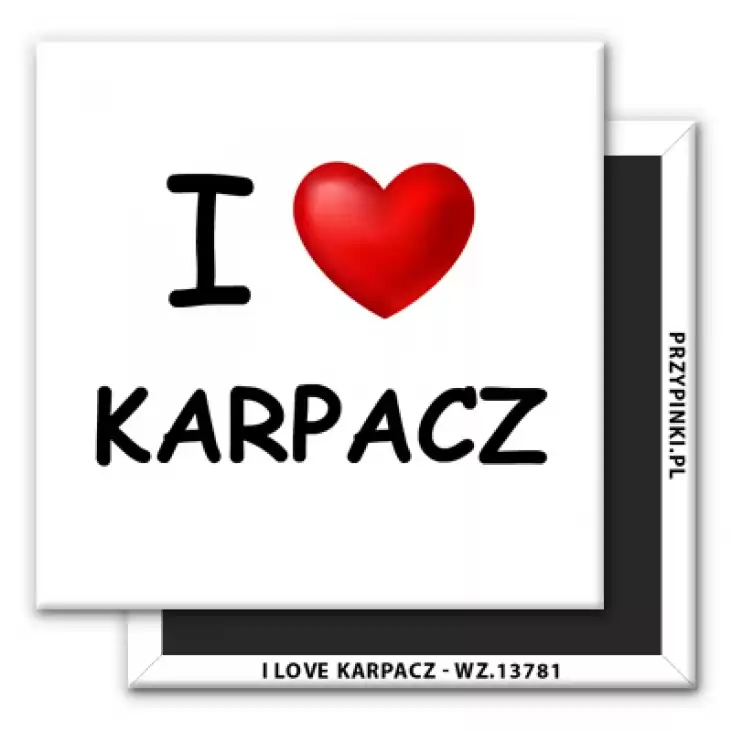 magnes 50x50mm I love Karpacz 