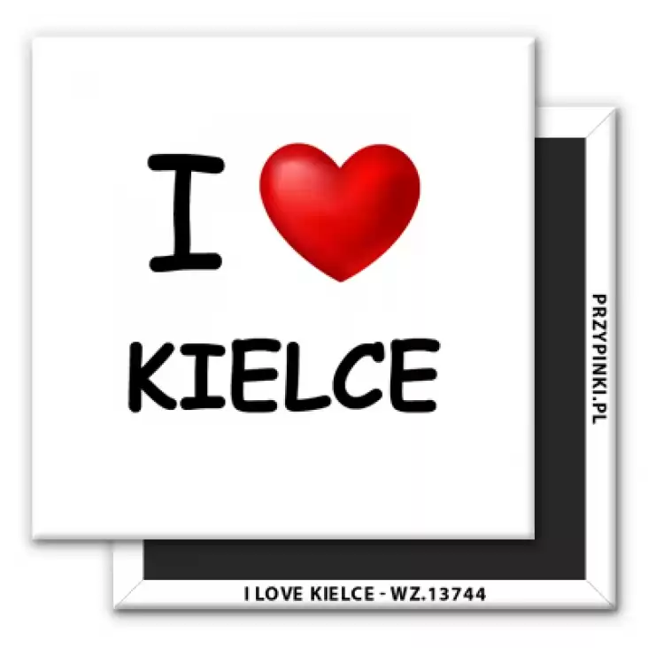 magnes 50x50mm I love Kielce