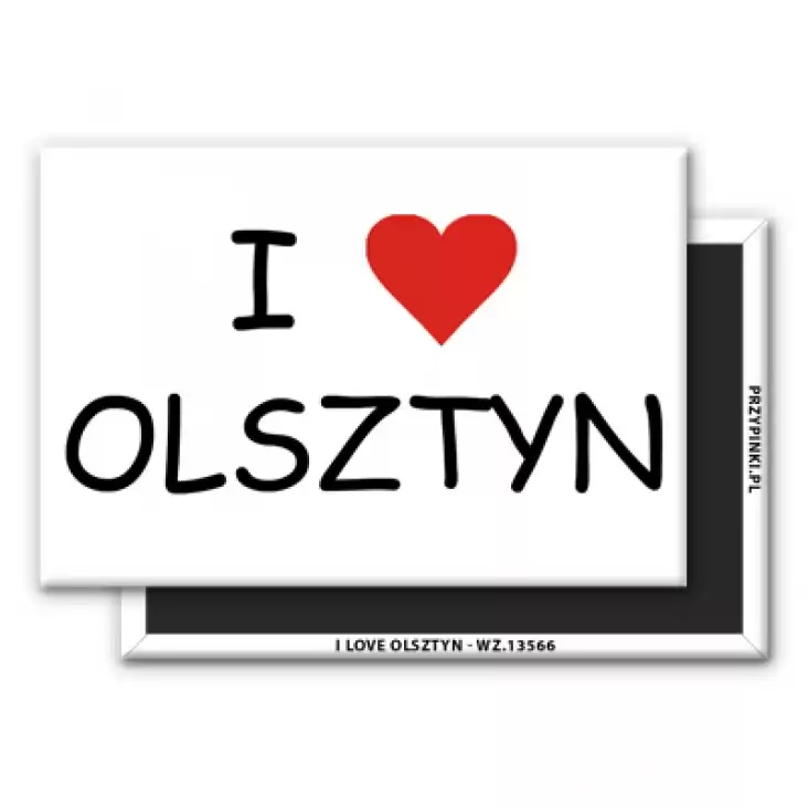 magnes 78x53mm I love Olsztyn 