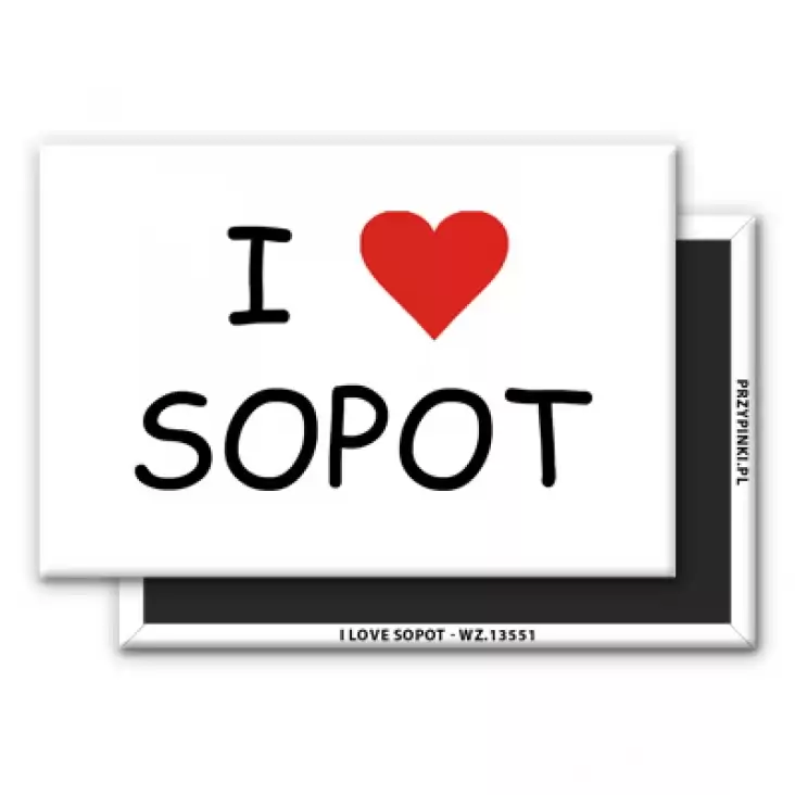 magnes 78x53mm I love Sopot