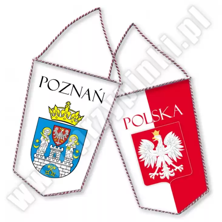 proporczyk Poznań i godło Polski