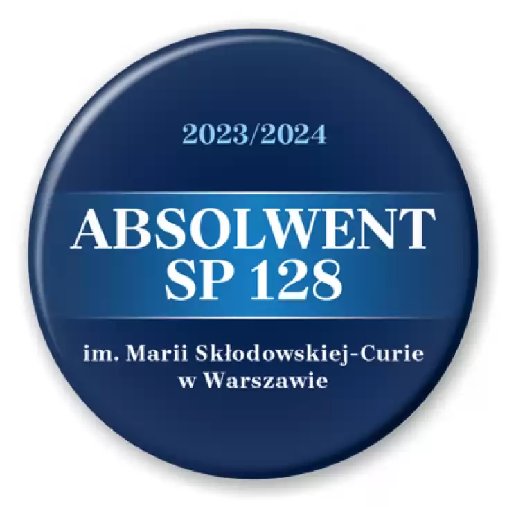 przypinka Absolwent SP 128 w Warszawie
