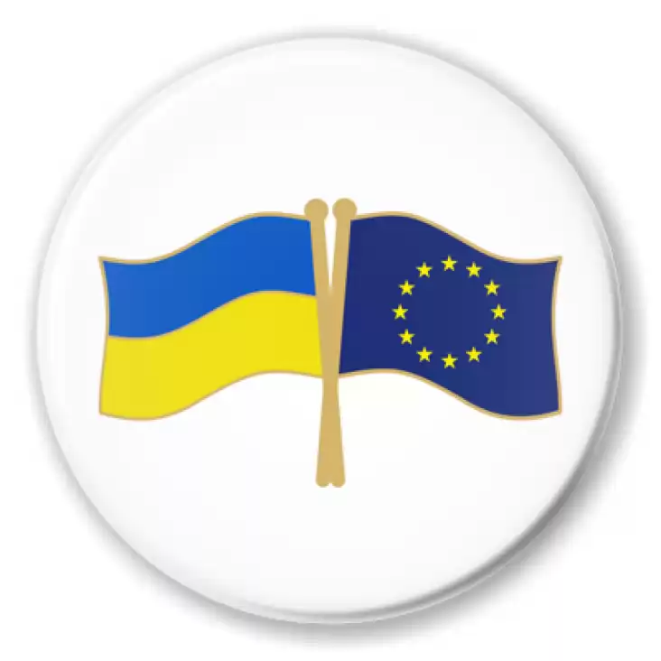 przypinka Flagi Ukraina Unia Europejska