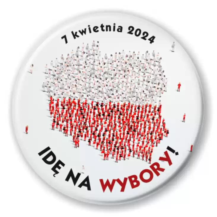 przypinka Idę na wybory Polska wyborcy