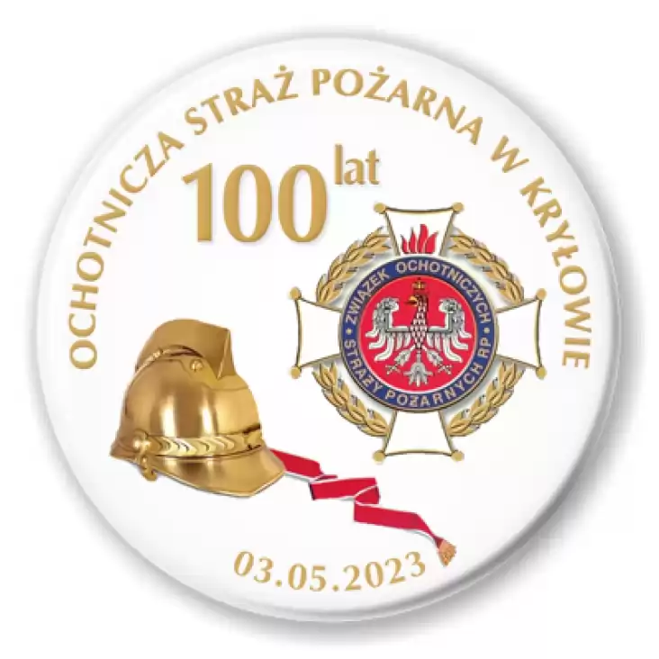 przypinka Jubileusz 100 lat OSP w Kryłowie