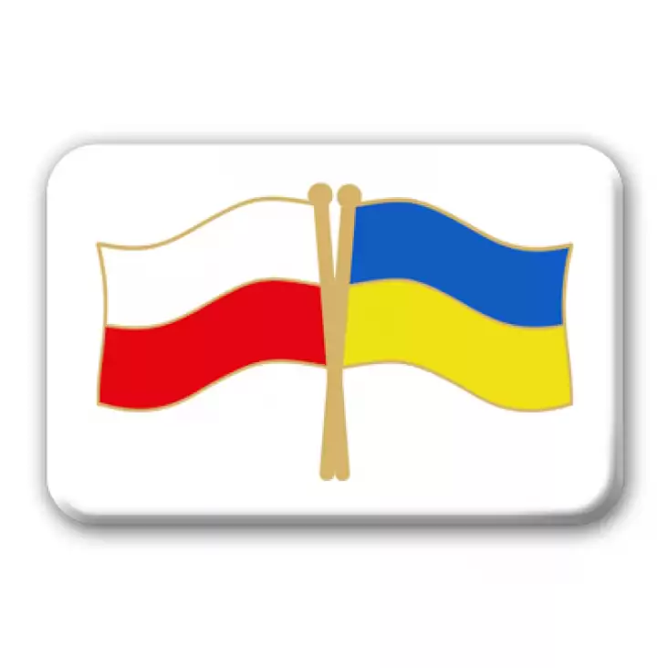 przypinka prostokąt Polska-Ukraina flagi
