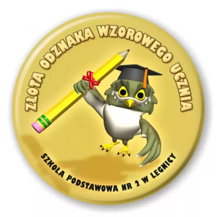 przypinka Złota Odznaka Wzorowego Ucznia Legnica