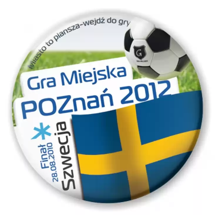 przypinka Gra Miejska - Poznań 2012 - Szwecja