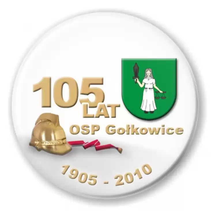 przypinka 105 lat OSP w Gołkowicach