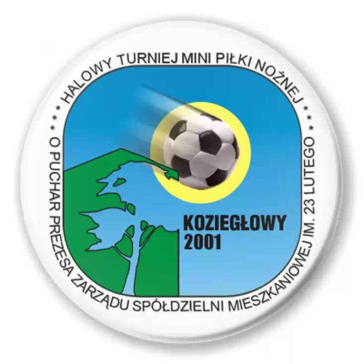 przypinka Halowy turniej mini piłki nożnej - Koziegłowy 2001