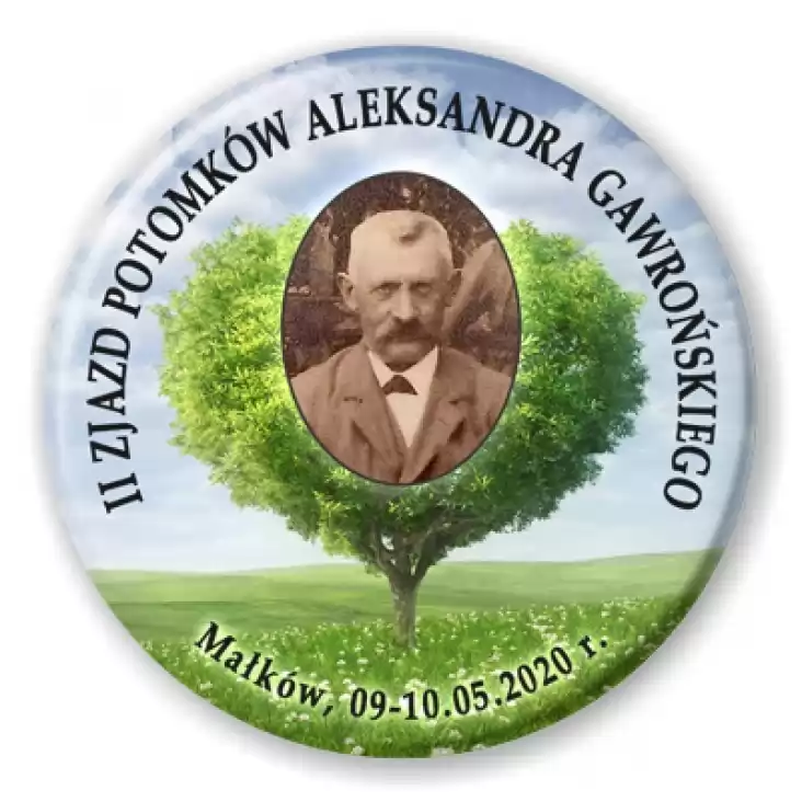 przypinka II Zjazd potomków A. Gawrońskiego