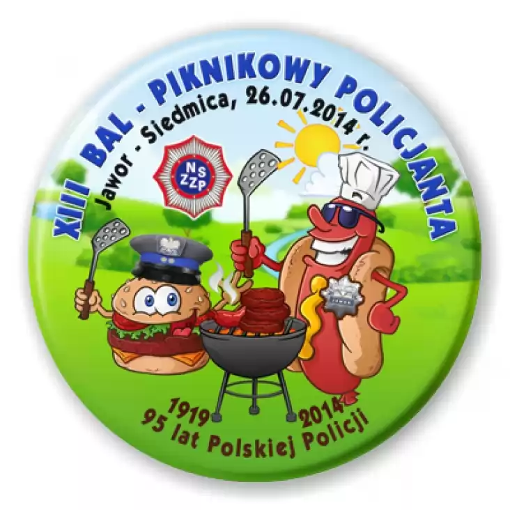 przypinka XIII Bal Piknikowy Policjanta - Jawor 2014
