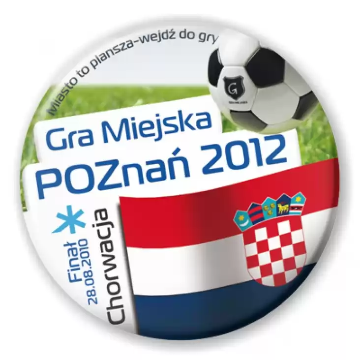 przypinka Gra Miejska - Poznań 2012 - Chorwacja