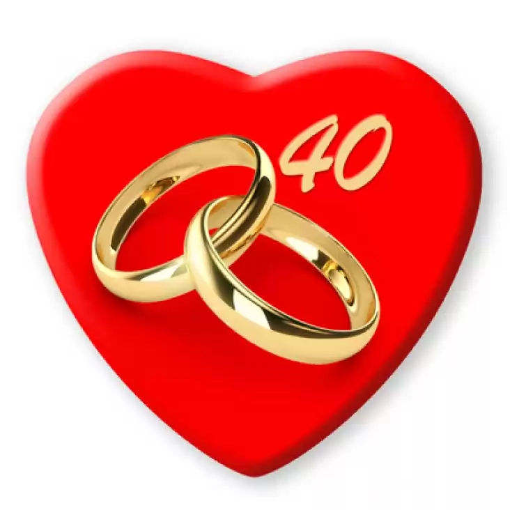 przypinka serce 40 rocznica ślubu obrączki