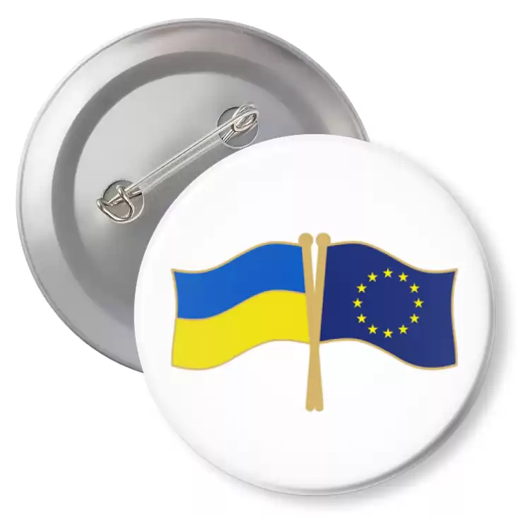przypinka z agrafką Flagi Ukraina Unia Europejska