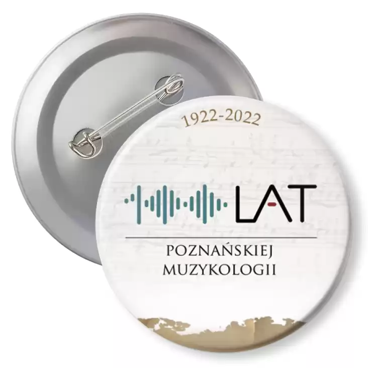 przypinka z agrafką Jubileusz 100 lat Poznańskiej Muzykologii