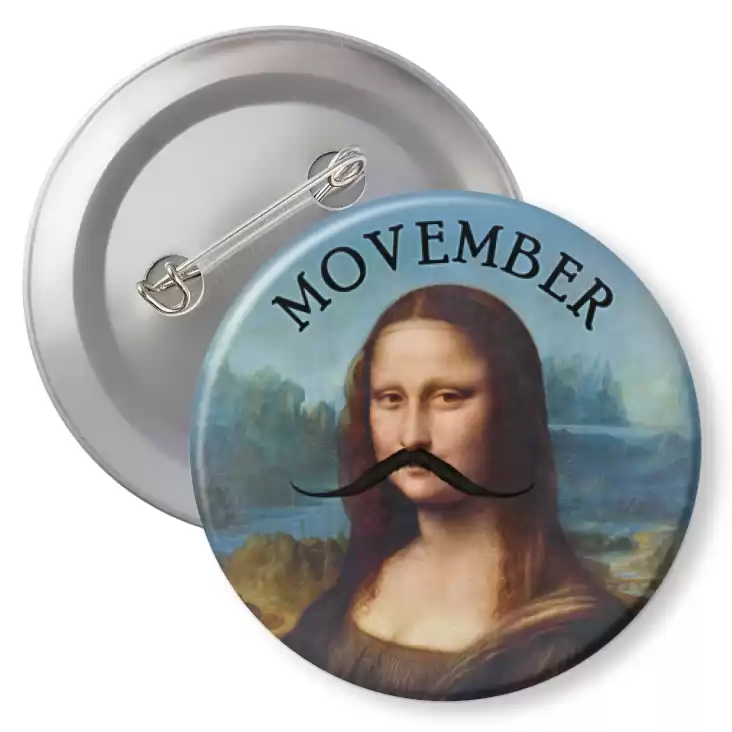 przypinka z agrafką Movember Mona Lisa