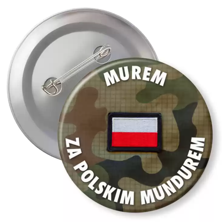 przypinka z agrafką Murem za polskim mundurem Moro