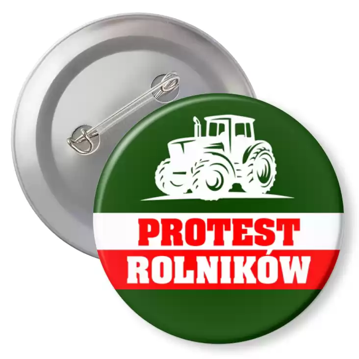 Przypinka - Protest rolników z ciągnikiem