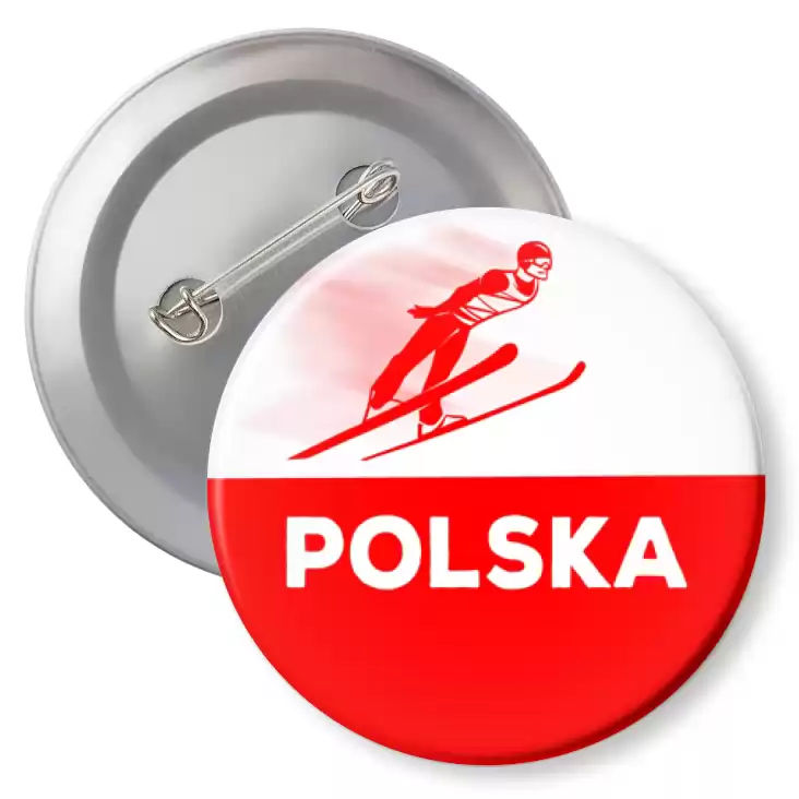 przypinka z agrafką Skoki narciarskie Polska