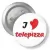 Przypinka z agrafką I love Telepizza