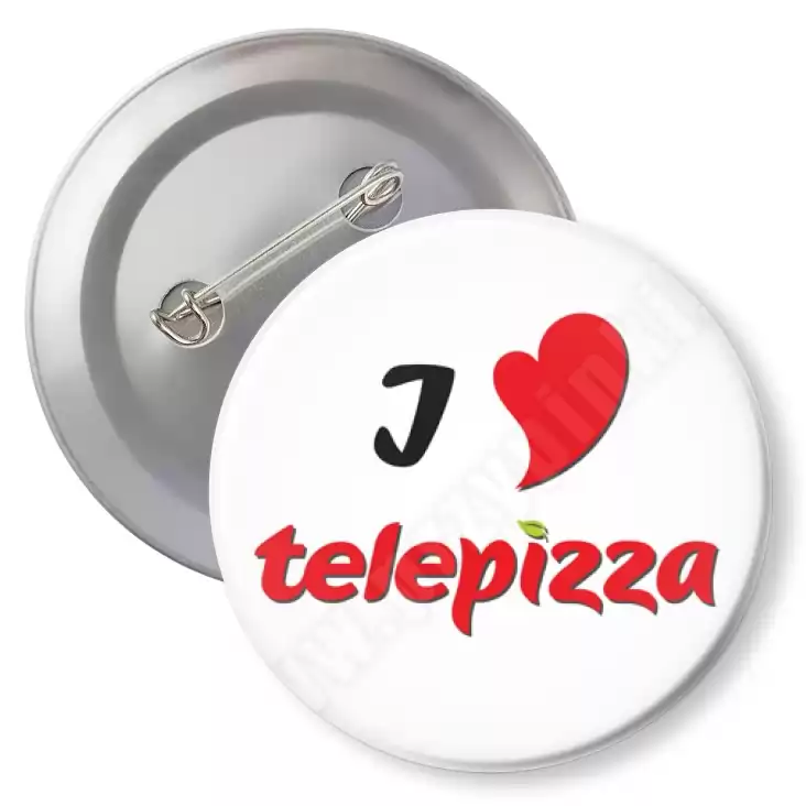 przypinka z agrafką I love Telepizza