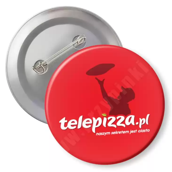 przypinka z agrafką I love Telepizza