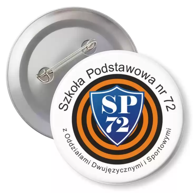 przypinka z agrafką SP nr 72 w Poznaniu