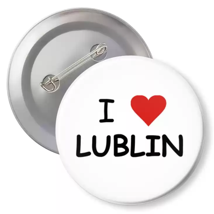 przypinka z agrafką I love Lublin