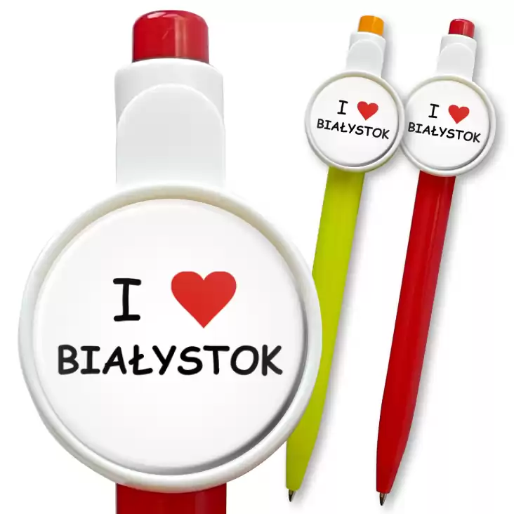 przypinka długopis I love Białystok