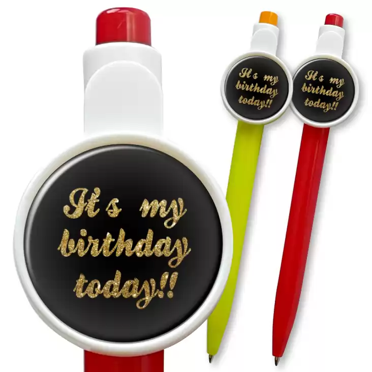 przypinka długopis It`s my birthday today