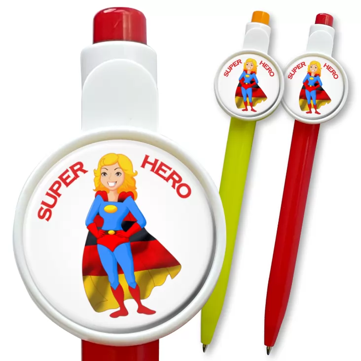 przypinka długopis Super Hero