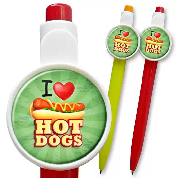 przypinka długopis I love Hot-Dogs