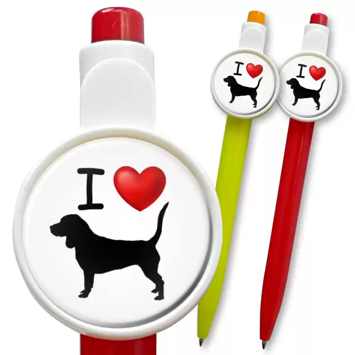 przypinka długopis I love beagle