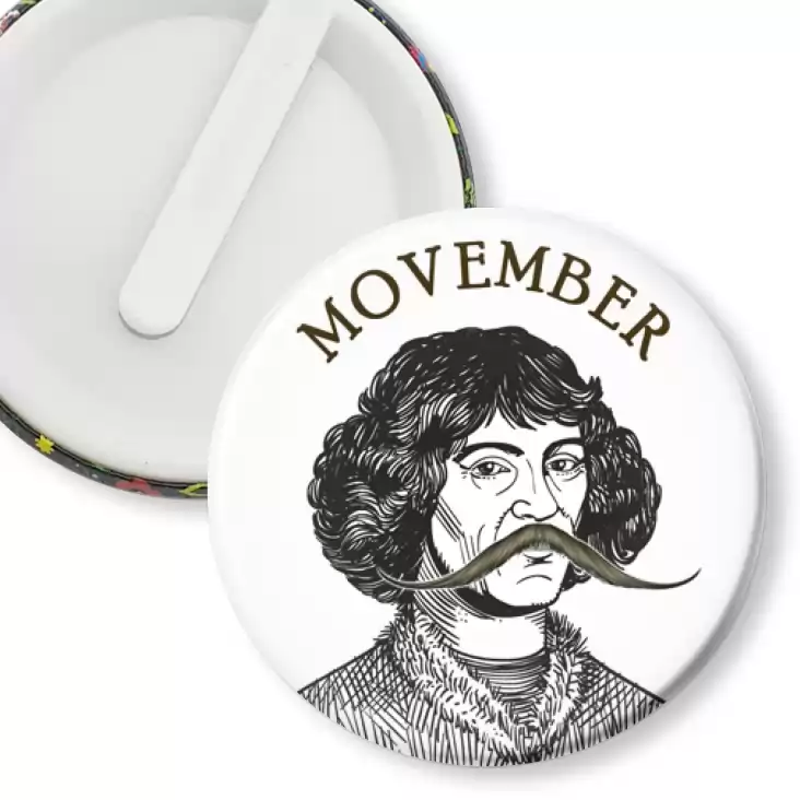 przypinka klips Movember Mikołaj Kopernik