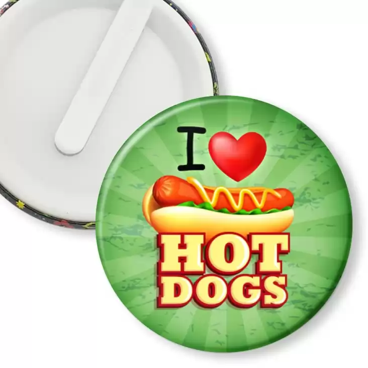 przypinka klips I love Hot-Dogs
