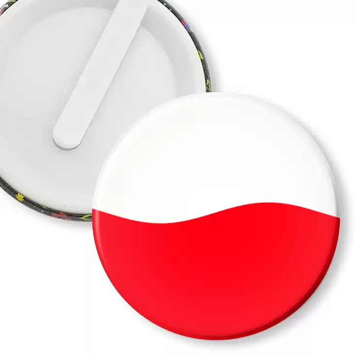 przypinka klips Polska falująca biało-czerwona flaga