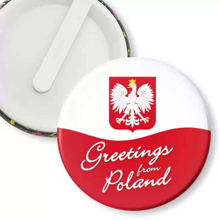 przypinka klips Greetings from Poland