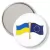Przypinka lusterko Flagi Ukraina Unia Europejska