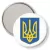 Przypinka lusterko Herb Ukraina na białym tle