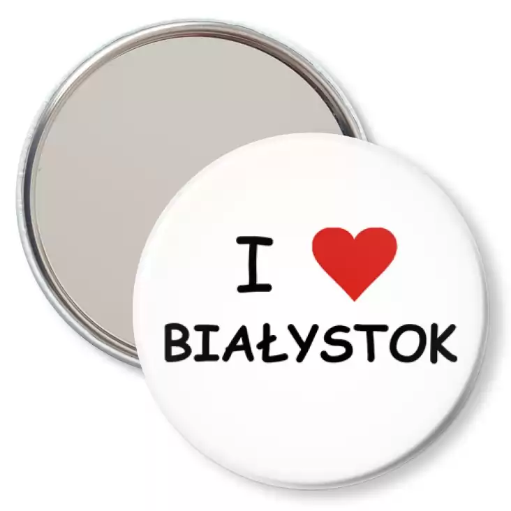 przypinka lusterko I love Białystok