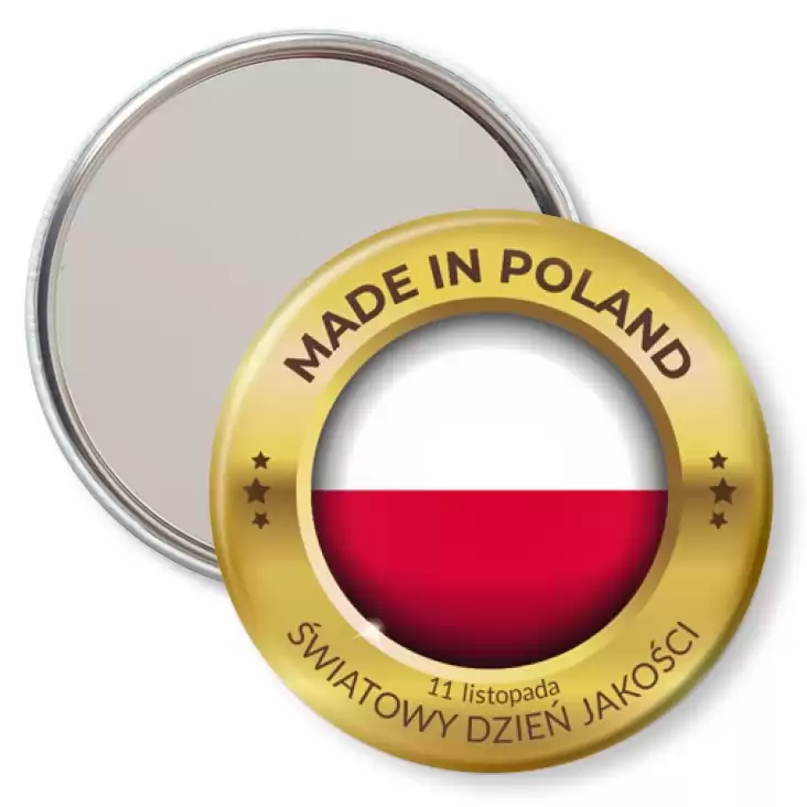 przypinka lusterko Made in Poland Światowy Dzień Jakości