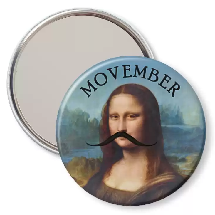 przypinka lusterko Movember Mona Lisa