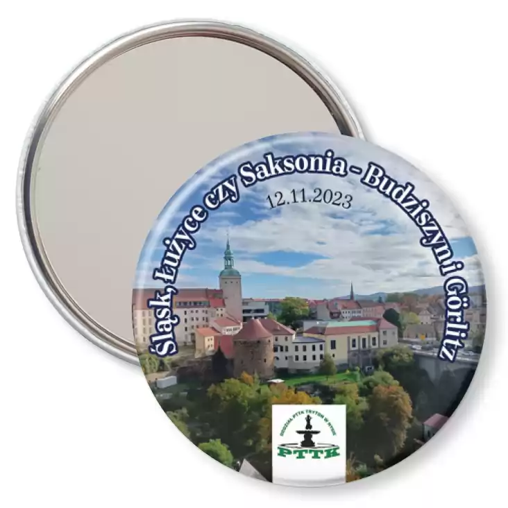 przypinka lusterko Śląsk, Łużyce czy Saksonia - Budziszyn i Görlitz