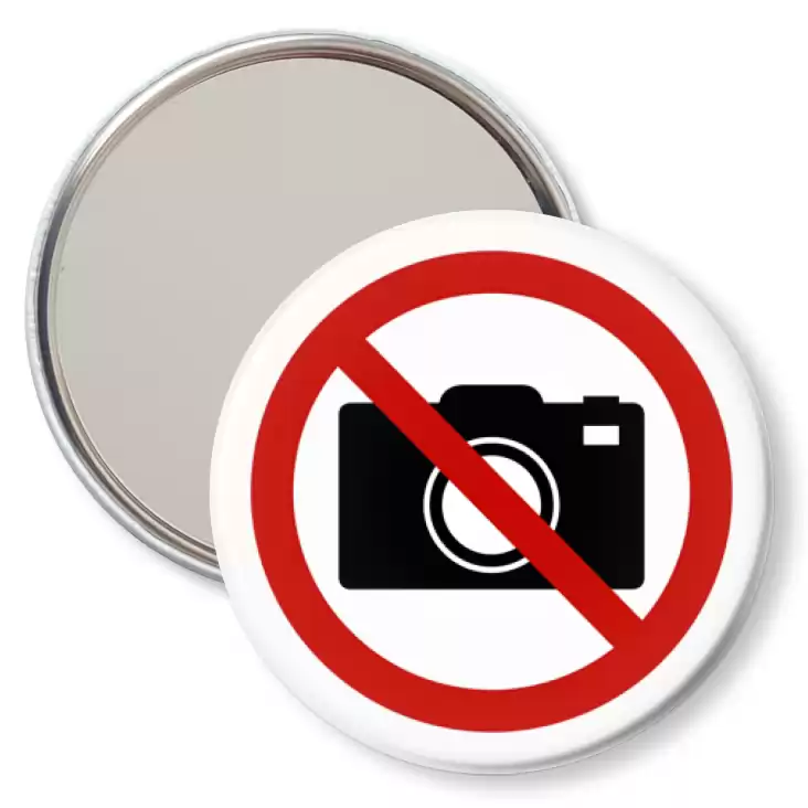 przypinka lusterko Zakaz fotografowania