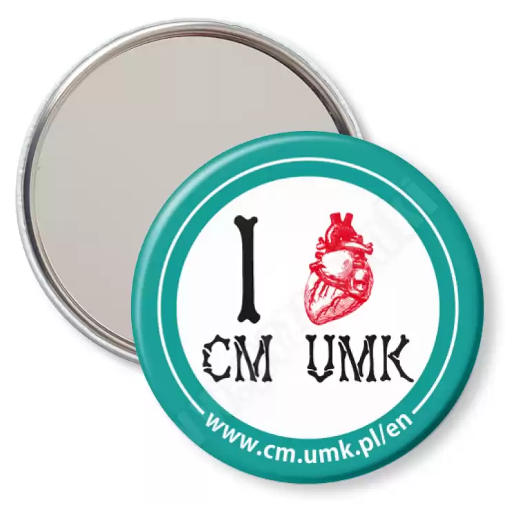 przypinka lusterko I love CM UMK