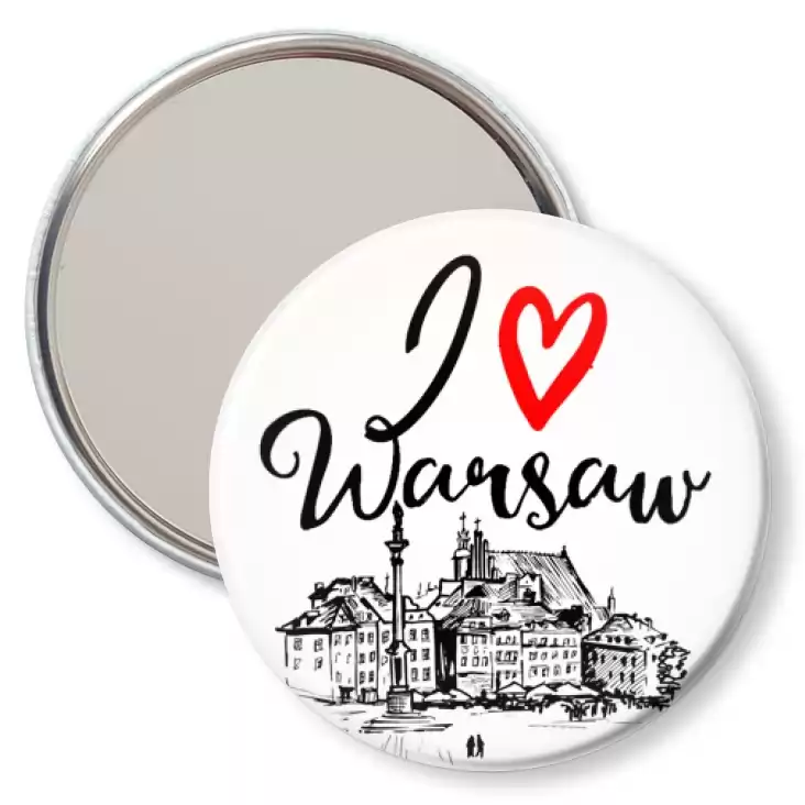 przypinka lusterko I love Warsaw