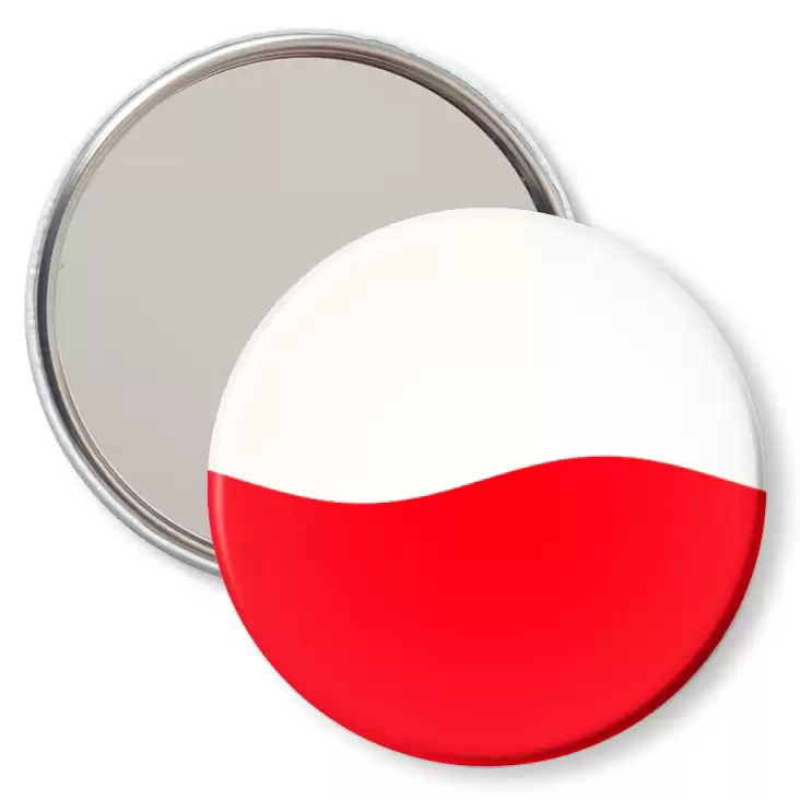 przypinka lusterko Polska falująca biało-czerwona flaga