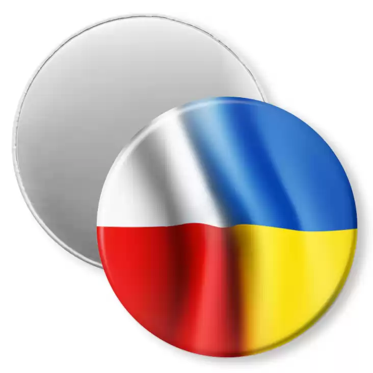 przypinka magnes Flagi Polska Ukraina